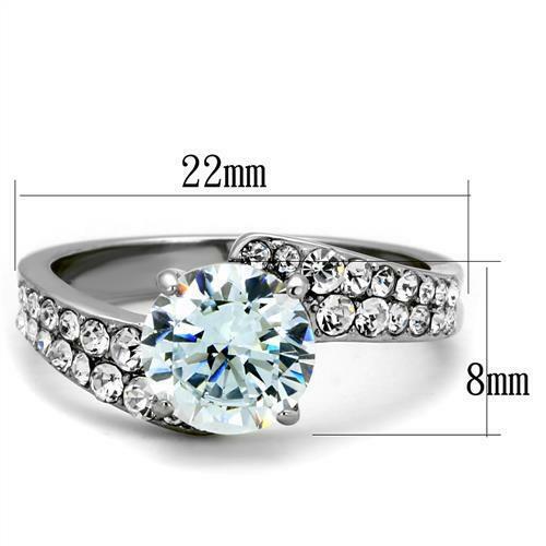 Jewellery Kingdom 2 Carat Solitaire Ladies Cz Stainless Steel Pave Engagement Ring Secondary image