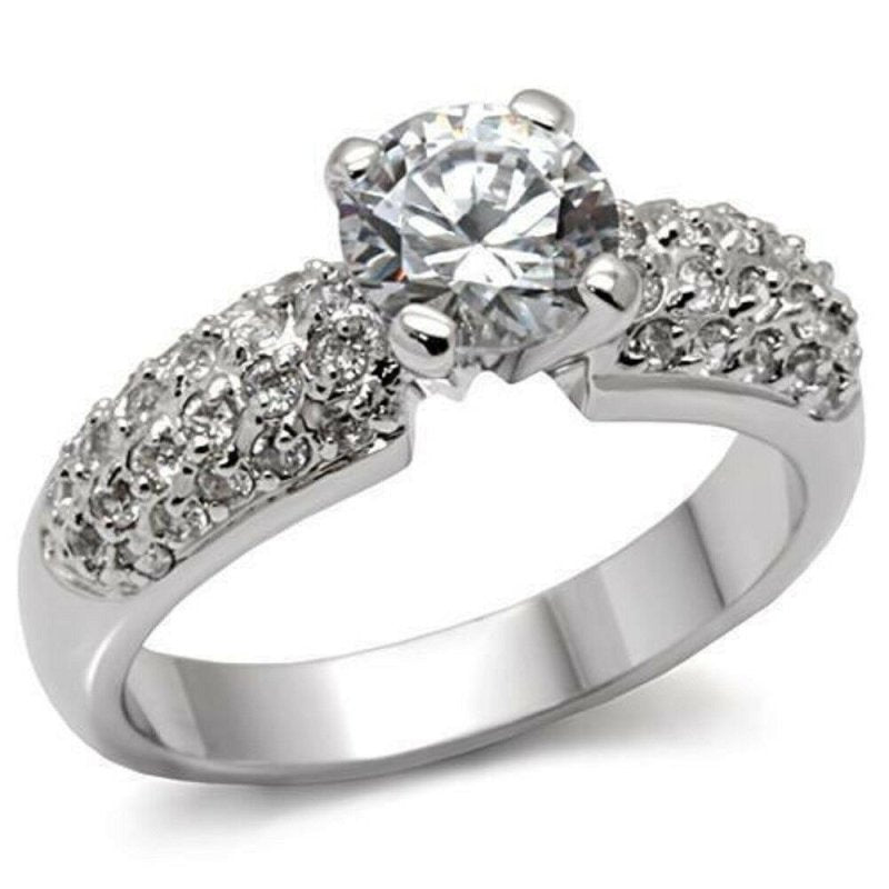 Jewellery Kingdom 2ct solitaire Pave Cubic Zirconia Silver Realistic Ladies Engagement Ring - Jewelry Rings - British D'sire Main image