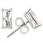 Jewellery Kingdom 2ct Stud Sterling Silver 8mm Cz Emerald Cut Butterfly Clear Ladies Earrings - Earrings - British D'sire
