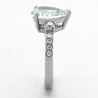 Jewellery Kingdom 3CT Cubic Zirconia Engagement Stainless Steel Ladies Pear Ring (Clear) - Jewelry Rings - British D'sire