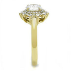 Jewellery Kingdom 3CT Cubic Zirconia Steel Bezel Solitaire Accents Gold Cluster Ladies Ring - Jewelry Rings - British D'sire
