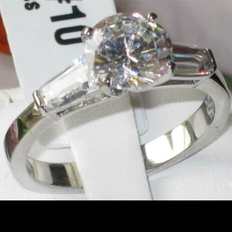 Jewellery Kingdom 3CT Ladies Baguettes Solitaire Cubic Zirconia Engagement Ring - Jewelry Rings - British D'sire
