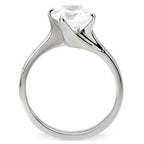 Jewellery Kingdom 3CT Simulated Diamonds Stainless Steel Ladies Engagement Solitaire Ring (Silver) - Jewelry Rings - British D'sire