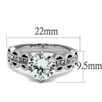 Jewellery Kingdom 3ct Solitaire In Stainless Steel With Cubic Zirconia Ladies Ring - Jewelry Rings - British D'sire