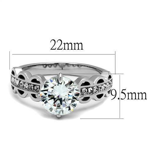 Jewellery Kingdom 3ct Solitaire In Stainless Steel With Cubic Zirconia Ladies Ring - Jewelry Rings - British D'sire