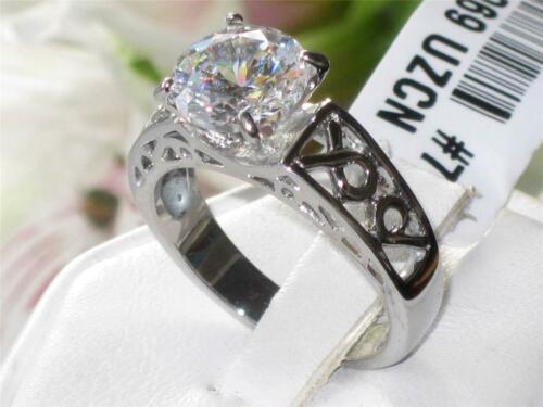 Jewellery Kingdom 3 Carat Solitaire Ring Ladies Stainless Steel Cz Cubic Zirconia Weave Silver Secondary image