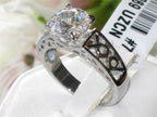 Jewellery Kingdom 3ct Solitaire Ring Ladies Stainless Steel Cz Cubic Zirconia Weave Silver - Jewelry Rings - British D'sire