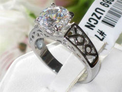 Jewellery Kingdom 3ct Solitaire Ring Ladies Stainless Steel Cz Cubic Zirconia Weave Silver - Jewelry Rings - British D'sire