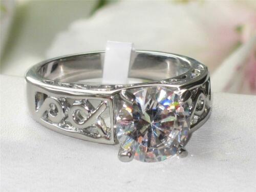 Jewellery Kingdom 3ct Solitaire Ring Ladies Stainless Steel Cz Cubic Zirconia Weave Silver - Jewelry Rings - British D'sire
