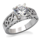 Jewellery Kingdom 3ct Solitaire Ring Ladies Stainless Steel Cz Cubic Zirconia Weave Silver - Jewelry Rings - British D'sire