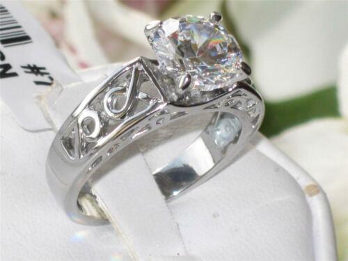 Jewellery Kingdom 3ct Solitaire Ring Ladies Stainless Steel Cz Cubic Zirconia Weave Silver - Jewelry Rings - British D'sire Main image
