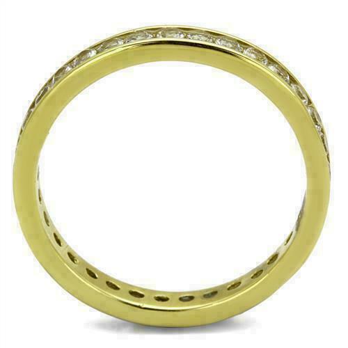 Jewellery Kingdom 3mm Band Stacking Full Eternity Ring (Gold) - Jewelry Rings - British D'sire