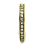 Jewellery Kingdom 3mm Cubic Zirconia Stacking 18kt Steel Wedding Gold Full Eternity Ring - Jewelry Rings - British D'sire