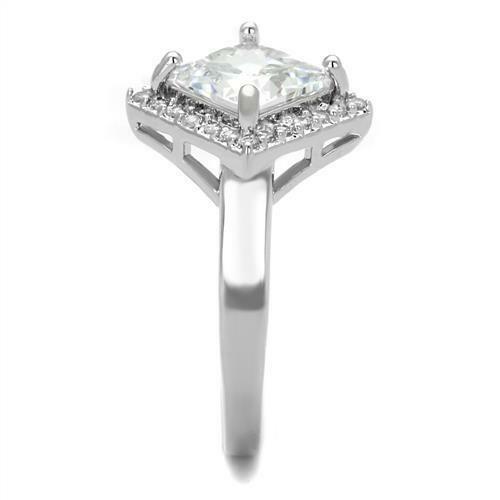 Jewellery Kingdom 4 CT Silver Cubic Zirconia Square Dress Ladies Princess Ring - Jewelry Rings - British D'sire