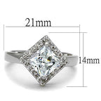 Jewellery Kingdom 4 CT Silver Cubic Zirconia Square Dress Ladies Princess Ring - Jewelry Rings - British D'sire