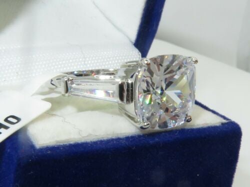 Jewellery Kingdom 4 CT Solitaire Accents Baguettes Three Stone Sparkling Ladies Cubic Zirconia Ring - Jewelry Rings - British D'sire