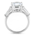 Jewellery Kingdom 4 CT Solitaire Accents Baguettes Three Stone Sparkling Ladies Cubic Zirconia Ring - Jewelry Rings - British D'sire