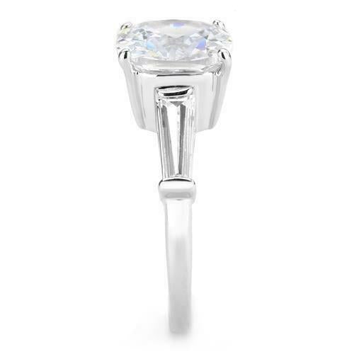 Jewellery Kingdom 4 CT Solitaire Accents Baguettes Three Stone Sparkling Ladies Cubic Zirconia Ring - Jewelry Rings - British D'sire