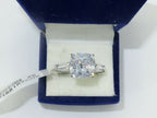 Jewellery Kingdom 4 CT Solitaire Accents Baguettes Three Stone Sparkling Ladies Cubic Zirconia Ring - Jewelry Rings - British D'sire