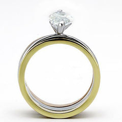 Jewellery Kingdom 4Ct Cubic Zirconia Rose Gold Yellow Gold Ladies Wedding Marquise Ring Set - Jewelry Rings - British D'sire