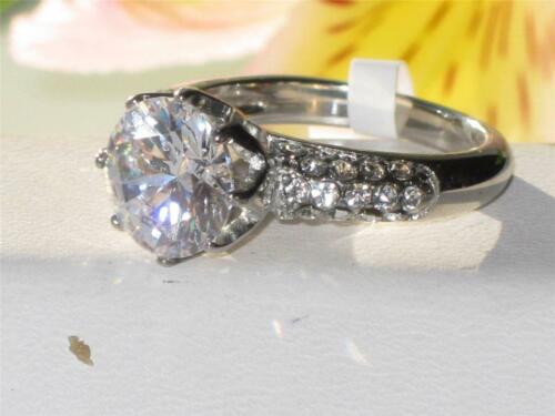 Jewellery Kingdom 4CT Stainless Steel Silver Engagement Sparkling Ladies Cubic Zirconia Ring - Jewelry Rings - British D'sire Main image