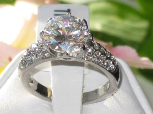 Jewellery Kingdom 4 Carat Stainless Steel Silver Engagement Sparkling Ladies Cubic Zirconia Ring Secondary image