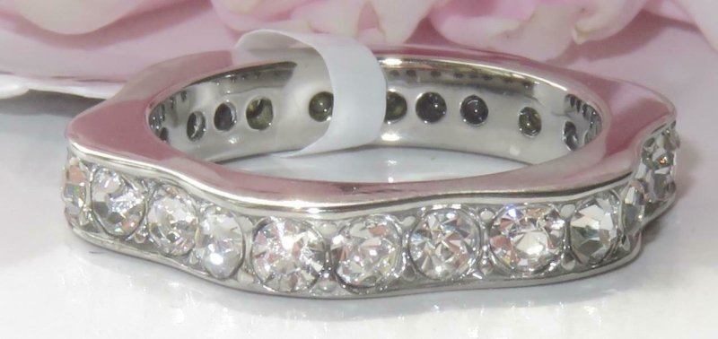 Jewellery Kingdom 4mm Full Eternity Band Ladies Cubic Zirconia Stainless Steel Ring (Silver) Secondary image