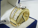 Jewellery Kingdom 5CT Pear Cubic Zirconia Cocktail Sparkling Clear Ladies Gold Ring - Jewelry Rings - British D'sire