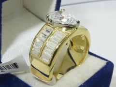 Jewellery Kingdom 5CT Pear Cubic Zirconia Cocktail Sparkling Clear Ladies Gold Ring - Jewelry Rings - British D'sire