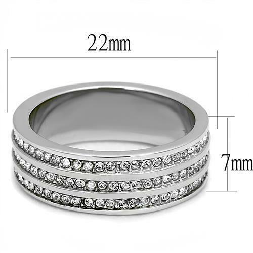 Jewellery Kingdom Ladies CZ Silver Stainless Steel Wedding Full Eternity Ring Band Secondary image