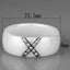Jewellery Kingdom 8mm Chunky Ceramic Cubic Zirconia Ladies White Cross Ring Band - Jewelry Rings - British D'sire