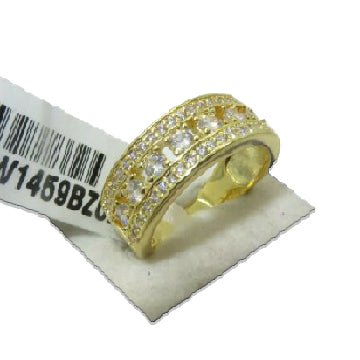 Jewellery Kingdom 8mm Eternity Cubic Zirconia 18KT Steel Wedding Sparkle 7mm Ladies Band Ring (Gold) - Jewelry Rings - British D'sire Main image