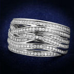 Jewellery Kingdom 925 Sterling Silver Simulated Micro Pave Band Comfort Womens Diamond Ring - Jewelry Rings - British D'sire