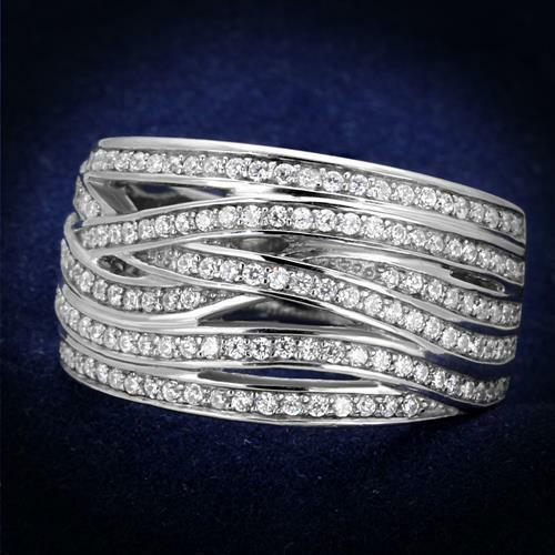 Jewellery Kingdom 925 Sterling Silver Simulated Micro Pave Band Comfort Womens Diamond Ring - Jewelry Rings - British D'sire