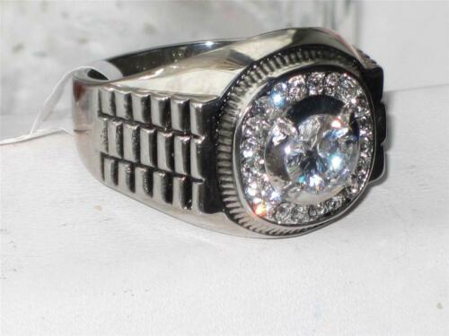 Jewellery Kingdom 948 Mens Round Stainless Steel Lasting Simulated Diamond Signet Pinky Ring - Jewelry Rings - British D'sire