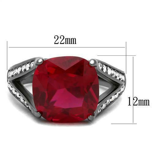 Jewellery Kingdom 9ct Cushion Stainless Steel Dress Ladies Ruby Ring (Red) Secondary image