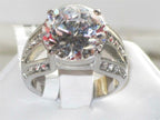 Jewellery Kingdom Accents 6 CT Cubic Zirconia Stainless Steel Cocktail Ladies Solitaire Ring (Silver) - Jewelry Rings - British D'sire