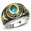 Jewellery Kingdom Air Force Stainless Steel Unites States 18kt Gold Military Ring (Blue Topaz) - Jewelry Rings - British D'sire