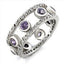 Jewellery Kingdom Amethyst Eternity 7mm Band Full CZ Bezel Pave Promise Ladies Ring (Purple) - Jewelry Rings - British D'sire