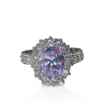 Jewellery Kingdom Amethyst Oval Dress cubic Zirconia Pretty Size J Ring (Purple) - Jewelry Rings - British D'sire Main image