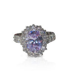 Jewellery Kingdom Amethyst Oval Dress cubic Zirconia Pretty Size J Ring (Purple) - Jewelry Rings - British D'sire