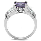 Jewellery Kingdom Amethyst Princess 4 Carat Baguettes Cubic Zirconia Silver Ladies High All Sizes Ring (Purple) - Jewelry Rings - British D'sire