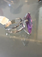 Jewellery Kingdom Amethyst Purple Lavender Princess Cut Solitaire Ring (Silver) - Rings - British D'sire