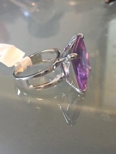 Jewellery Kingdom Amethyst Purple Lavender Princess Cut Solitaire Ring (Silver) - Rings - British D'sire