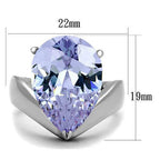 Jewellery Kingdom Amethyst Purple Solitaire Stainless Steel 10CT Ladies Pear Ring - Jewelry Rings - British D'sire