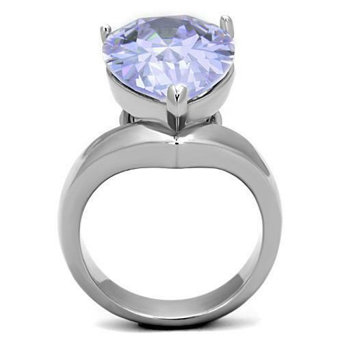Jewellery Kingdom Amethyst Purple Solitaire Stainless Steel 10CT Ladies Pear Ring - Jewelry Rings - British D'sire