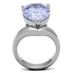 Jewellery Kingdom Amethyst Purple Solitaire Stainless Steel 10CT Ladies Pear Ring - Jewelry Rings - British D'sire