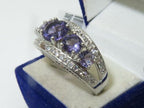 Jewellery Kingdom Amethyst Silver Cz Anniversary Ladies Ring (Purple) - Jewelry Rings - British D'sire