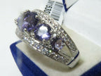 Jewellery Kingdom Amethyst Silver Cz Anniversary Ladies Ring (Purple) - Jewelry Rings - British D'sire