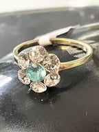 Jewellery Kingdom Aquamarine Flower Cluster Pretty Simulated Diamonds Ladies Ring (Gold) - Jewelry Rings - British D'sire